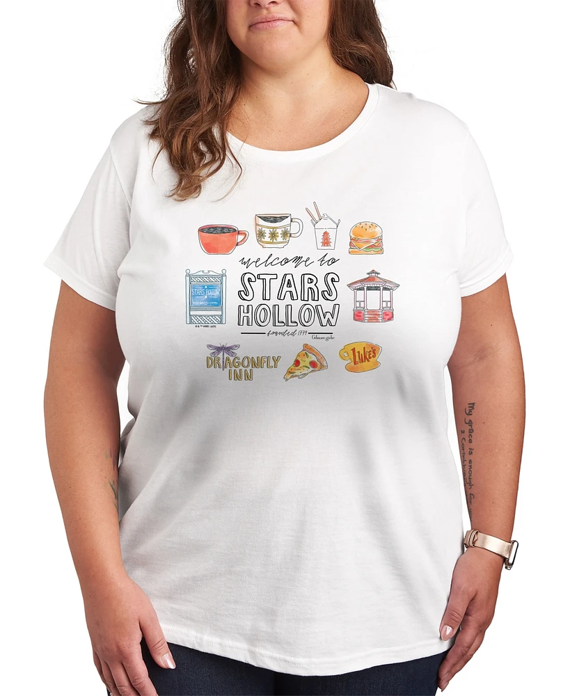 Hybrid Apparel Trendy Plus Gilmore Girls Stars Hallow Graphic Crew Neck T-Shirt