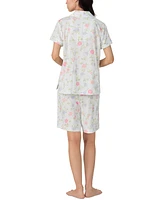 Lauren Ralph Women's Short-Sleeve Bermuda Pajama Set