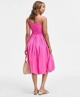 On 34th Womens Cotton Bubble Hem Midi Dress Crossbody Bag Earrings Jazziee Sandals Exclusively At Macys
