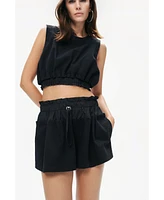Nocturne Women's Crop Top with Printed Detail