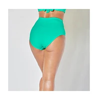 Swimsuits for All Plus Shirred High Waist Swim Brief