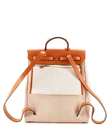 Pre-Owned Hermes Herbag A Dos Zip Backpack Toile and Leather