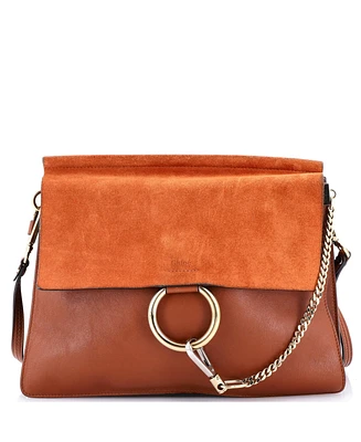 Pre-Owned Chloe Medium Faye Shoulder Bag Leather and Suede