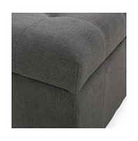 Storage Ottoman with Button-Tufted Lid, Upholstered Square Bench for Living Room, Bedroom, Entryway-The Pop Home