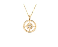 Compass Pendant Necklace in 14K Gold Over Sterling Silver