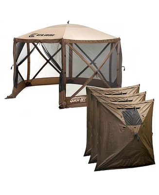 Clam Quick Set Escape Portable Camping Outdoor Canopy Screen with 3 Wind Panels