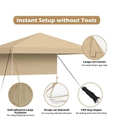 Yescom 6x4Ft Canopy Replacement Top Gazebo Cover with Half Sun Wall for Core Equipment 40146 Pop Up Outdoor Bbq Beige