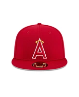 New Era Men's Red Los Angeles Angels 2025 Mlb Clubhouse 59FIFTY Fitted Hat