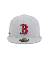 New Era Men's Gray Boston Red Sox 2025 Mlb Clubhouse 59FIFTY Fitted Hat