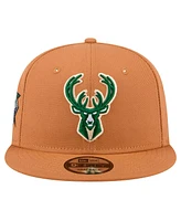 New Era Men's Tan Milwaukee Bucks Color Pack 9FIFTY Snapback Hat