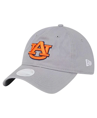 New Era Women's Gray Auburn Tigers Logo 9TWENTY Adjustable Hat