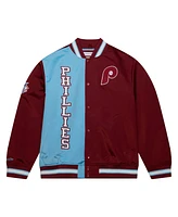 Mitchell & Ness Men's Burgundy Philadelphia Phillies Team Og 2.0 Satin Full-Snap Jacket