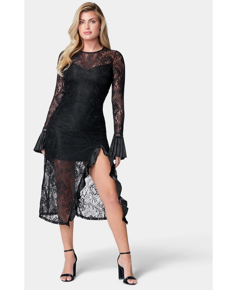 Bebe Women's Slit Lace Dress