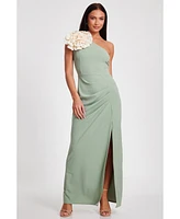 Quiz Women's Scuba Crepe Contrast Corsage Maxi Dress