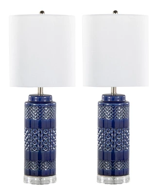 LumiSource Casa 21" Ceramic Table Lamp, Set of 2