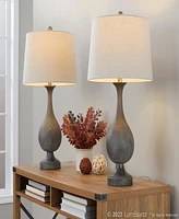 LumiSource Cipolla Poly 29" Polyresin Table Lamp, Set of 2