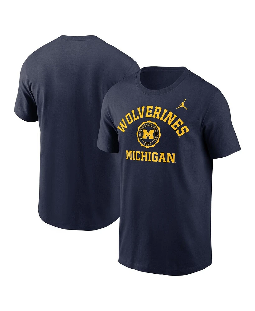 Jordan Men's Navy Michigan Wolverines Arched Seal T-Shirt