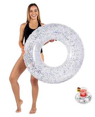 PoolCandy 36" Glitter Pool Tube with Drink Float
