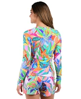 La Blanca Women's Tropi-Flage Half-Zip Rash Guard