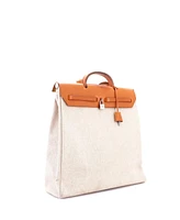 Pre-Owned Hermes Mm Herbag Toile and Leather