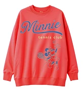 Disney Toddler and Little Girls 2-Piece Minnie Tennis Club Bike Sweatshirt Short Set