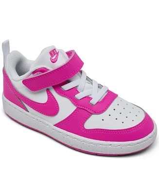 Nike Toddler Girls Court Borough Low Recraft Fastening Strap Casual Sneakers from Finish Line