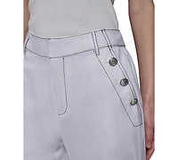 Karl Lagerfeld Paris Women's Linen-Blend Wide-Leg Sailor Pants