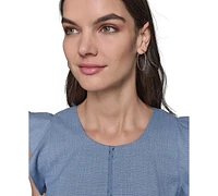 Karl Lagerfeld Paris Women's Lace-Inset Flutter-Sleeve Midi Dress