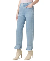 Hue Women's Ruffled-Hem Denim Skimmer Leggings