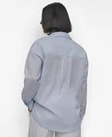 Dkny Women's Voile Long-Sleeve Button-Front Shirt