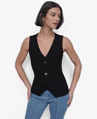 Dkny Women's Sleeveless Rib-Knit Vest Top