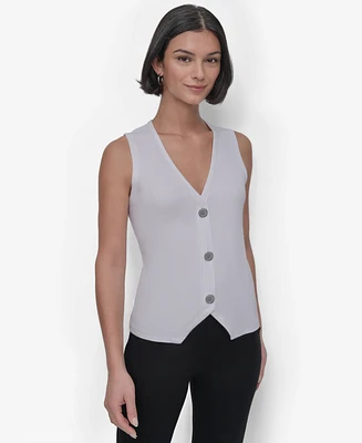 Dkny Women's Sleeveless Rib-Knit Vest Top