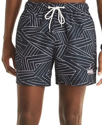 Nautica Men's Dashing Lines Swim Trunks