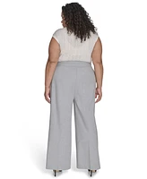 Calvin Klein Plus High Rise Wide-Leg Pants