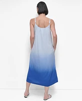 Dkny Women's Sleeveless Dip-Dye Voile Midi Dress