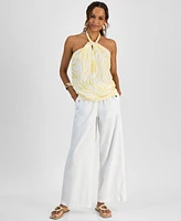 I.n.c. International Concepts Petite Braided Halter Top, Exclusively at Macy's
