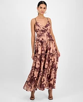 Rachel Roy Women's Chloe Floral-Chiffon Tiered Maxi Dress