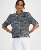 I.n.c. International Concepts Petite Short-Sleeve Cardigan, Exclusively at Macy's