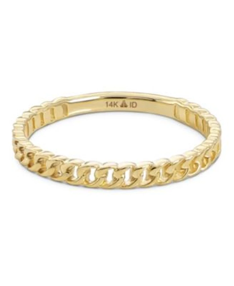 Devata Cuban Link Ring In 14k Gold Size 8 Approx. 1.4 Grams.