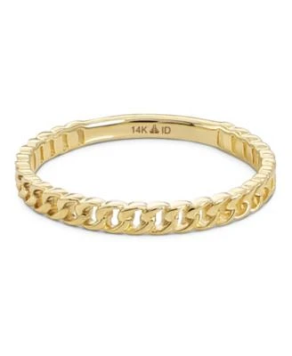 Devata Cuban Link Ring In 14k Gold Size 8 Approx. 1.4 Grams.