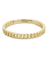 Devata Cuban Link Ring In 14k Gold Size 8 Approx. 1.4 Grams.