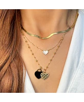 The Lovery Mother of Pearl Single Heart Necklace 14K Gold