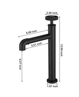 Industry Style Single Handle Single Hole Vessel Sink Faucet in Matte Black