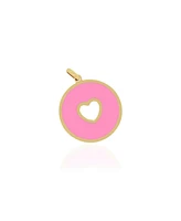 The Lovery Bubblegum Pink Donut Heart Charm 14K Gold