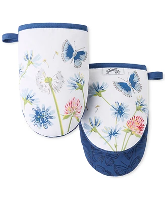 Fiesta Breezy Floral Mini Cotton Oven Mitt Set, 5.5" x 8"