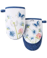 Fiesta Breezy Floral Mini Cotton Oven Mitt Set, 5.5" x 8"