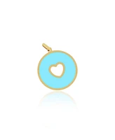 The Lovery Turquoise Donut Heart Charm 14K Gold