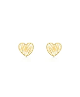 The Lovery Scribble Heart Stud Earrings 14K Yellow Gold