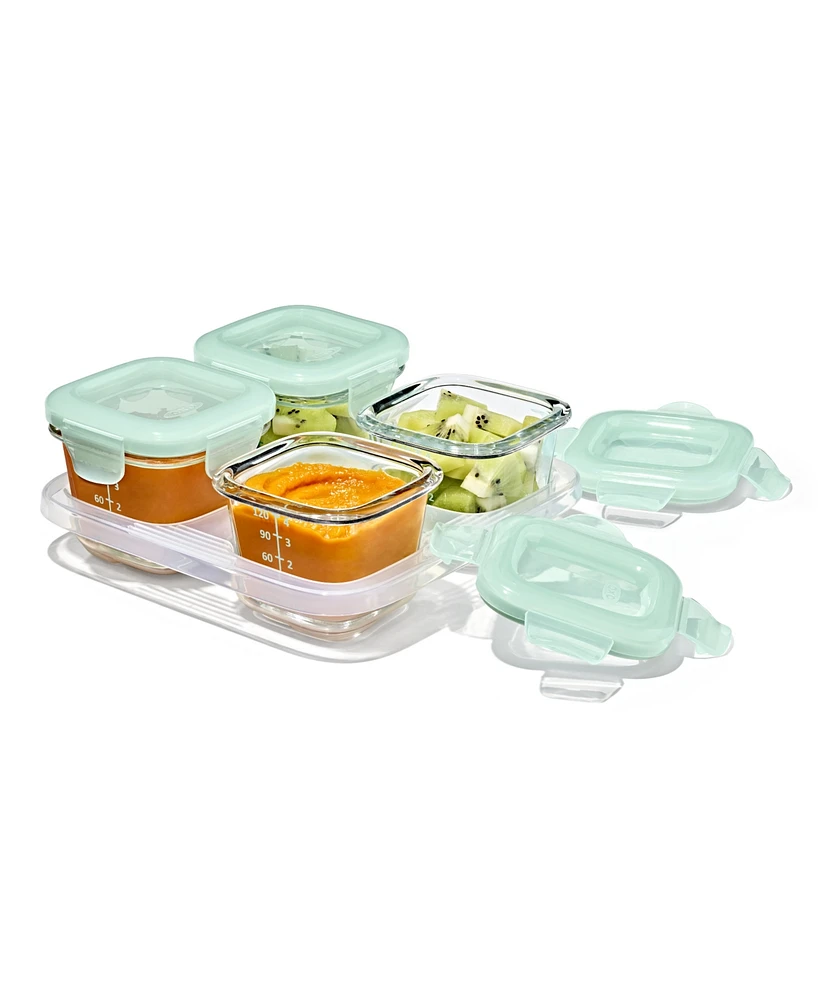 Oxo Tot Glass 4-Pack Baby Blocks Food Storage Containers