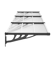 Door Canopy Black and Transparent 117.1"x35.4" Polycarbonate